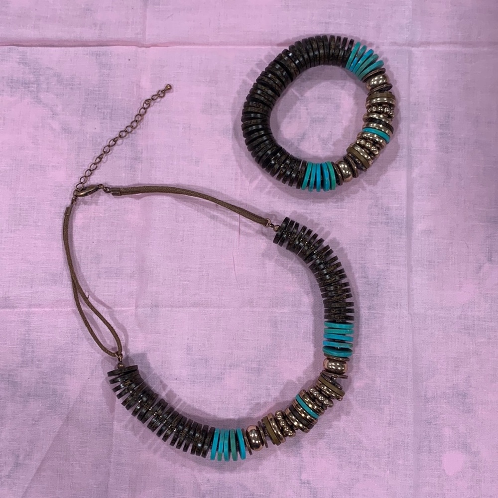 Necklace and Bracelet Set from Recto Verso 🤎💚🤎 (N124)